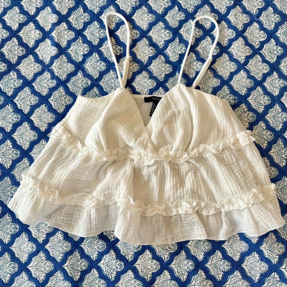 Forever 21 White Flowy Top